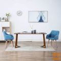 Jedilni stoli 2 kosa z oblogo iz blaga 55x55x84 cm modre