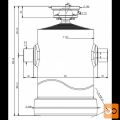 Cilinder teleskopski, 10stopenj, 28t, 3910mm, s kroglo 1055S