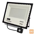 LED 200W reflektor črn 6500K IP67 + senzor gibanja