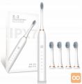 X3 akumulatorska sonična zobna krtačka + 4 konice bela