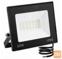 LED 20W reflektor črn flat 6500K IP66