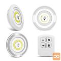 3x brezžična svetilka LED COB z daljinskim upravljalnikom